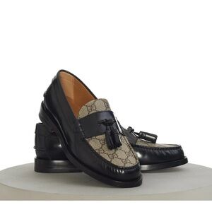Gucci tassel-detail GG logo loafers Sz8.5